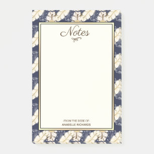 Elegante Vintage Acanthus-Blätter und Marine Post-it Klebezettel