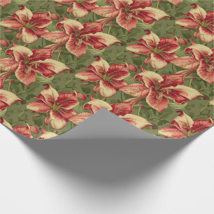Elegante Vintage-Amaryllis Belladonna Floral Geschenkpapier