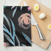 Elegante Vintage antike Aquarellfarben-Blume Geschirrtuch (Viertel Falte)