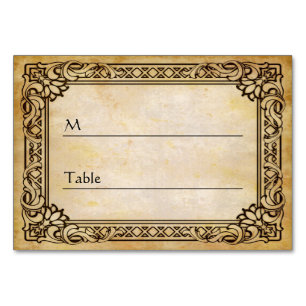 Elegante Vintage antike Hochzeitstisch-Platzkarte Tischnummer