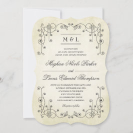 Elegante Vintage antike Papiervereidigung Einladung