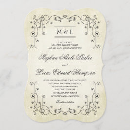 Elegante Vintage antike Papiervereidigung Einladung