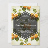 Elegante Vintage Apricot Fruit Hochzeit Einladung (Vorderseite)