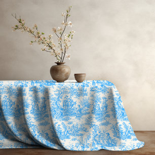 Elegante Vintage Aqua Blue Toile de jouy bedruckt Tischdecke