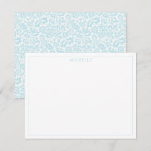 Elegante Vintage Aquamarine Venezianische florale Mitteilungskarte