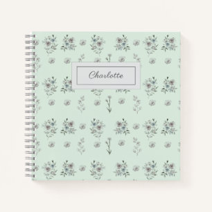Elegante Vintage-Aquarell-Blumen-Skizzierkunst Notizblock