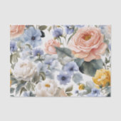 Elegante Vintage Aquarellbäume und Rose Seidenpapier (Vorderseite)