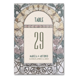 Elegante Vintage Aquarellfarben Hochzeitsfeier Tischnummer
