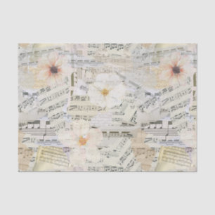 Elegante Vintage Aquarellmusik Seidenpapier