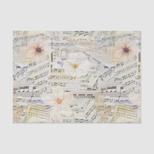 Elegante Vintage Aquarellmusik Seidenpapier (Vorderseite)