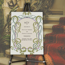 Elegante Vintage-Art-Nouveau-Hochzeits-Willkommens