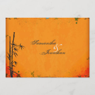 Elegante Vintage asiatische Bambus-Hochzeitseinlad Einladung