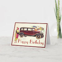 Elegante Vintage-Autos Geburtstagskarte