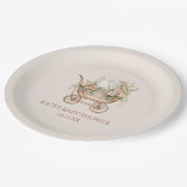 Elegante Vintage Baby Carriage Baby Shower Pappteller (Schrägansicht)