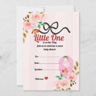 Elegante Vintage-Baby-Einladungskarte – Mini Einladung