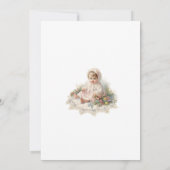 Elegante Vintage Baby Girl Baptisse Einladung (Rückseite)