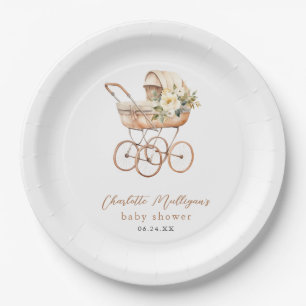Elegante Vintage-Babykorbspritze Pappteller