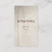 Elegante Vintage Bar Visitenkarte (Rückseite)