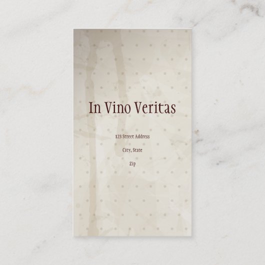 Elegante Vintage Bar Visitenkarte (Rückseite)