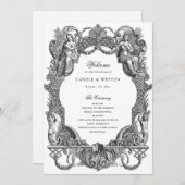 Elegante Vintage Barock-Bilderbuchhochzeit Programm (Vorne/Hinten)
