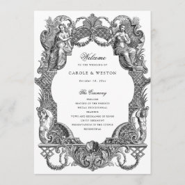 Elegante Vintage Barock-Bilderbuchhochzeit Programm