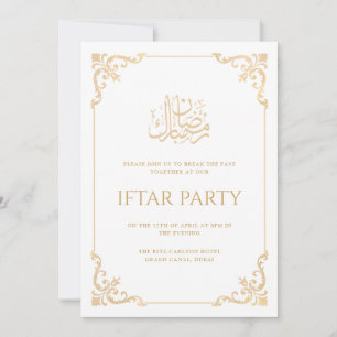 Elegante Vintage-Barock-Gold-Ramadan-Iftar-Party Einladung