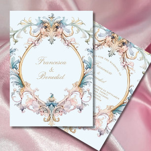 Elegante Vintage-Barock-Hochzeits-Einladung im Reg