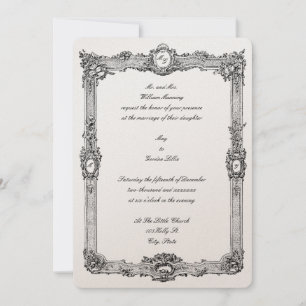 Elegante Vintage Barock Rokoko Rahmen Hochzeit Einladung
