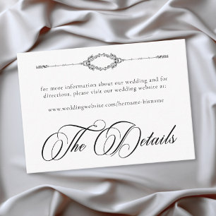 Elegante Vintage-Barock-Schwarz-Weiß-Hochzeit Begleitkarte
