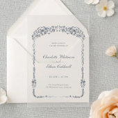 Elegante Vintage barocke Blumenzarge Einladung