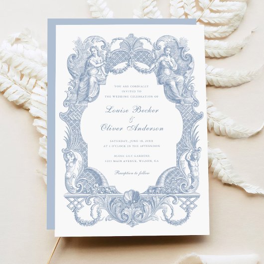 Elegante Vintage barocke Blumenzarge Einladung