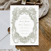 Elegante Vintage Barockfiguren Einladung