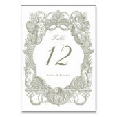 Elegante Vintage Barockfiguren Tischnummer (Rückseite)