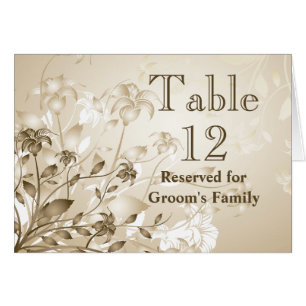 Elegante Vintage-Beige-Lilien-Hochzeitstisch-Numme