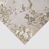 Elegante, Vintage Beige Pferde florale Rolle Seidenpapier (Detail)