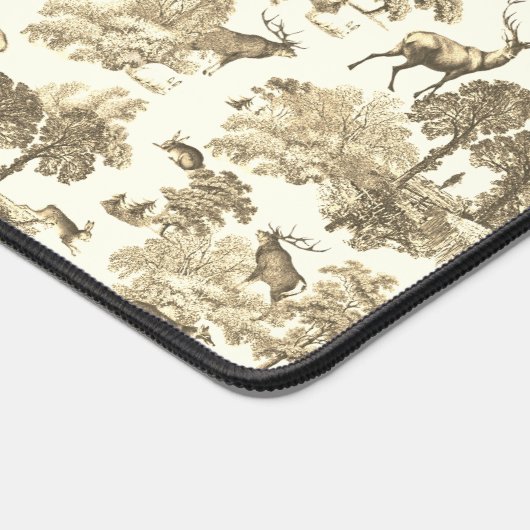 Elegante Vintage Beige Weiße Hirschtoile Schreibtischunterlage (Ecke)