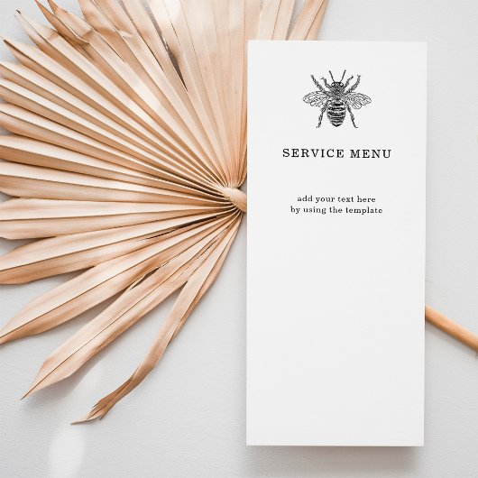 Elegante Vintage Biene | Menü Business Service
