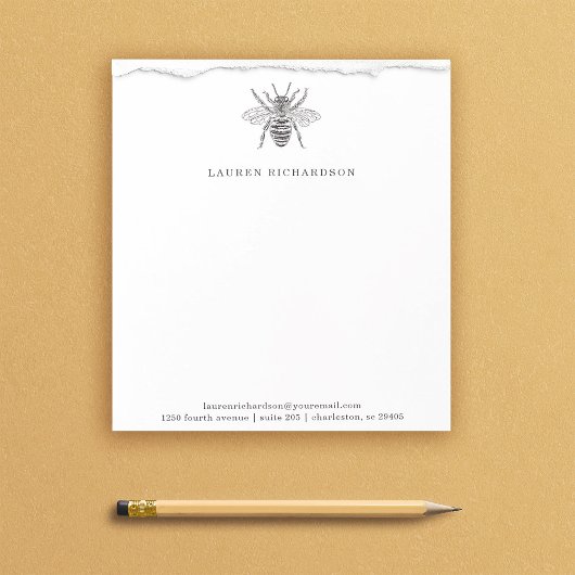 Elegante Vintage Biene Notizblock