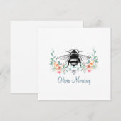 Elegante Vintage Bienenflora Mitteilungskarte (Vorne/Hinten)