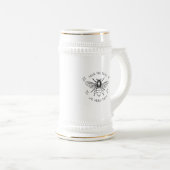Elegante Vintage Bienenkaffee-Tasse Bierglas (VorderseiteRechts)
