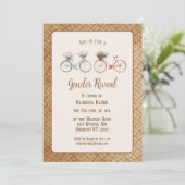 Elegante Vintage Bike Gender-Offenbarung Einladung (Stehend Vorderseite)