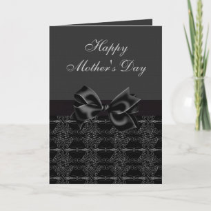 Elegante Vintage Black & Silver Mother Day Card Karte