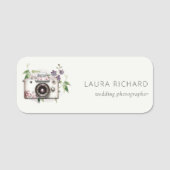 Elegante Vintage Bläserkamera Namensschild (Vorderseite)