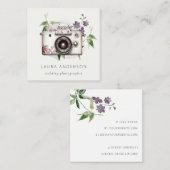 Elegante Vintage Bläserkamera Quadratische Visitenkarte (Vorne/Hinten)