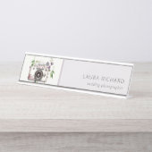 Elegante Vintage Bläserkamera Schreibtischnamensplakette (Vorderseite )