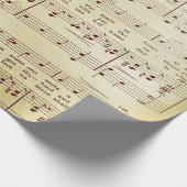 Elegante Vintage Blatt Musiknoten Liebe Song Geschenkpapier (Ecke)