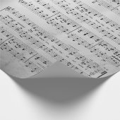 Elegante Vintage Blatt Musiknoten Liebe Song Geschenkpapier (Ecke)
