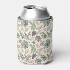 Elegante Vintage Blätter & Nuts | Can Cooler Dosenkühler