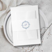 Elegante Vintage-Blau-Toile-Monogramm-Hochzeit