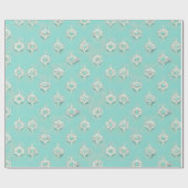 Elegante Vintage Blaue Diamantkaskade Geschenkpapier (Flach)